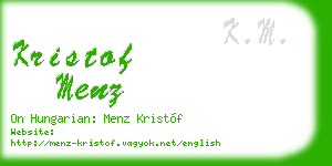 kristof menz business card